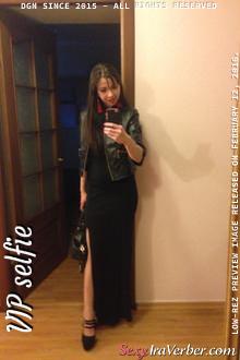 Showing off my new black dress before going to the club for dancing and 
fun. I know there will be many horny eyes of men waiting for the chance 
to glimpse my legs and buy me a drink.